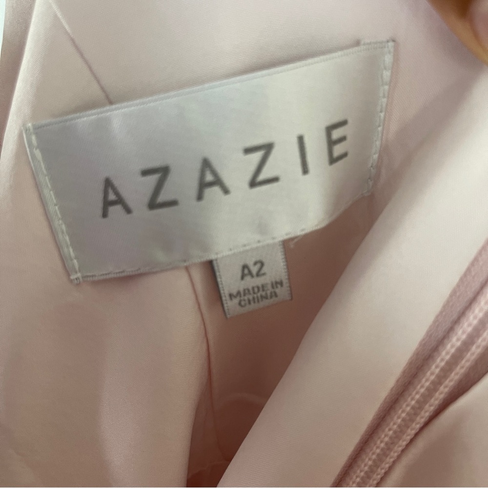 AZAZIE JANINE Rose Petal A-Line V-Neck Chiffon Dress size A2 - Picture 10 of 11
